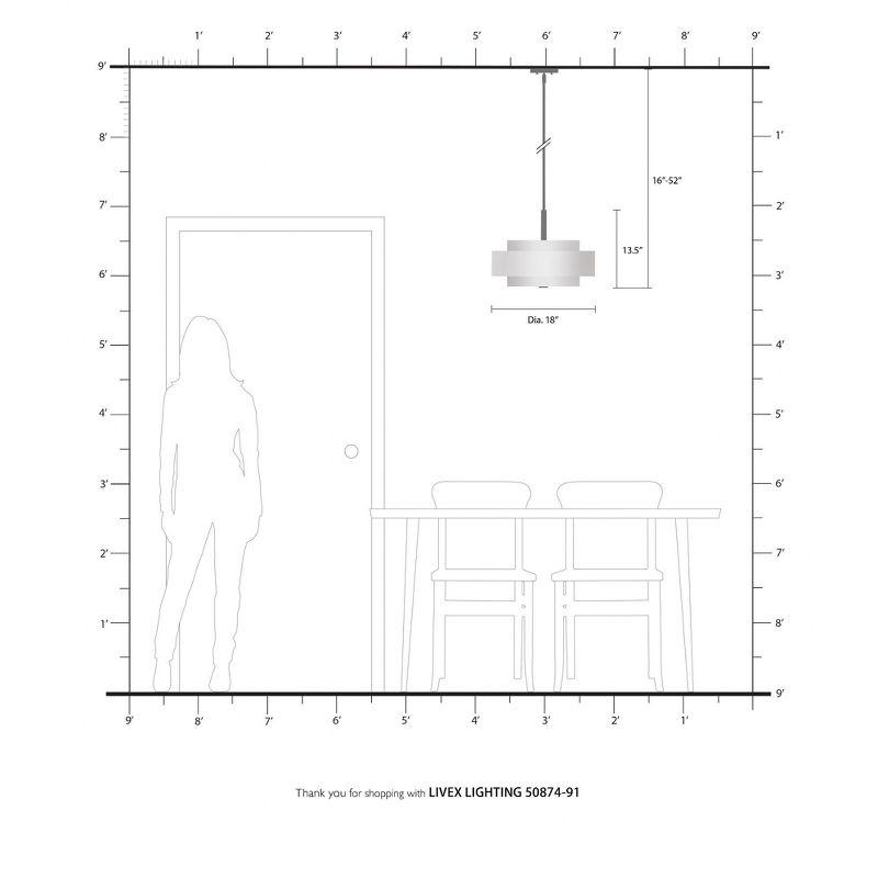 Livex Lighting Meridian 4 - Light Pendant in  Brushed Nickel