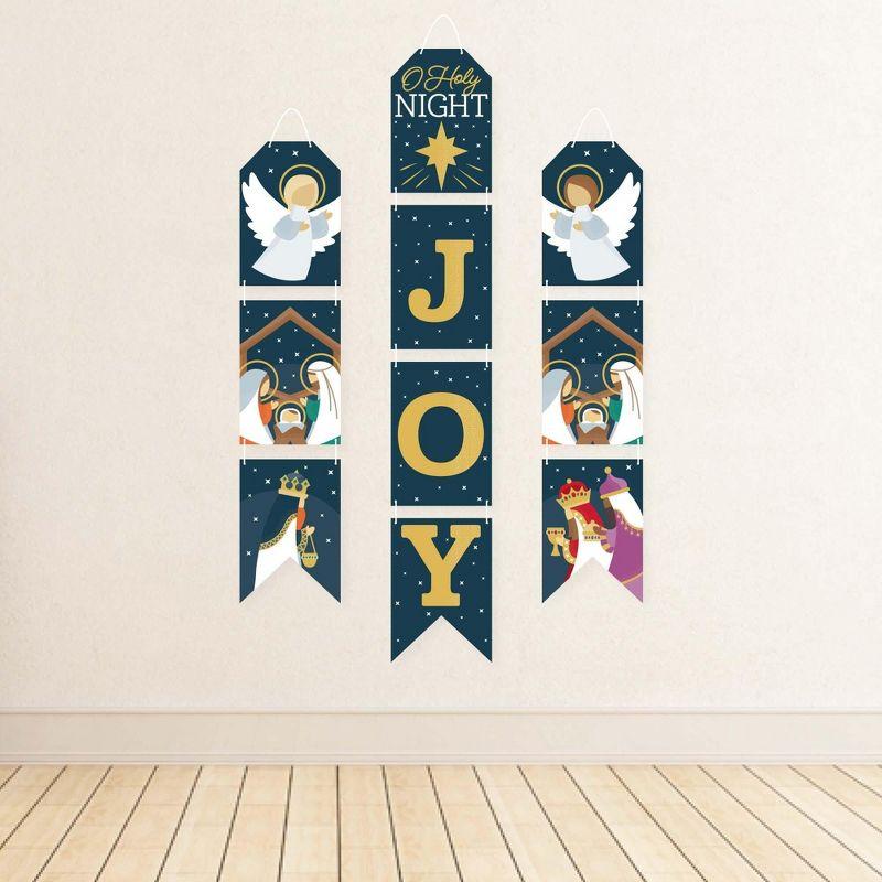 Big Dot of Happiness Holy Nativity - Hanging Vertical Paper Door Banners - Manger Scene Religious Christmas Wall Decoration Kit - Indoor Door Decor