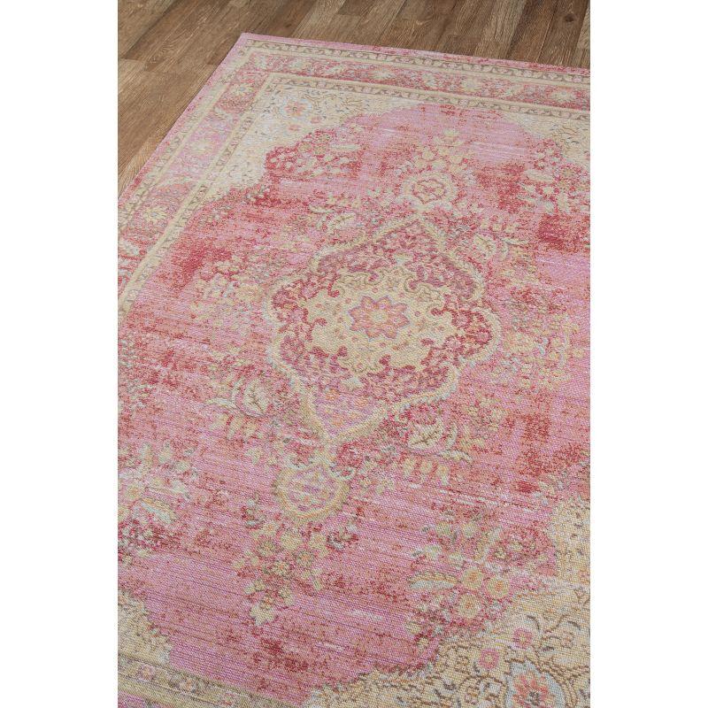 Momeni Isabella Holden Pink 2' X 3' Accent Rug: Modern Medallion, Low Pile, Indoor, Machine Made, Polyester