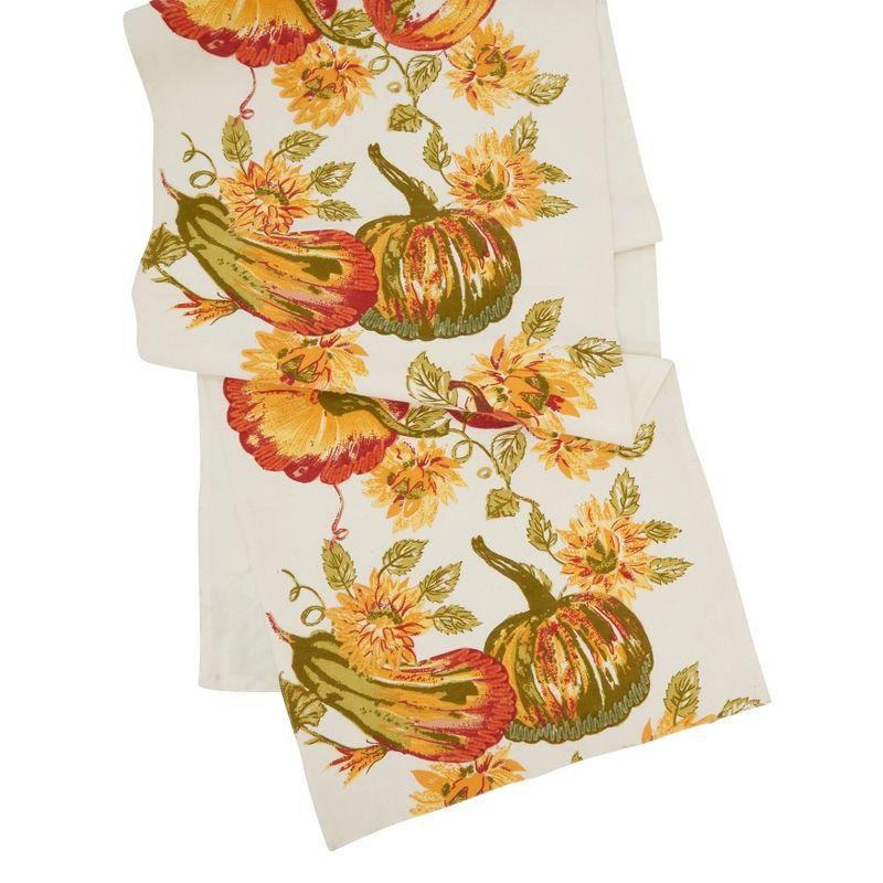 Fall Cotton Table Runner with Pumpkin Design