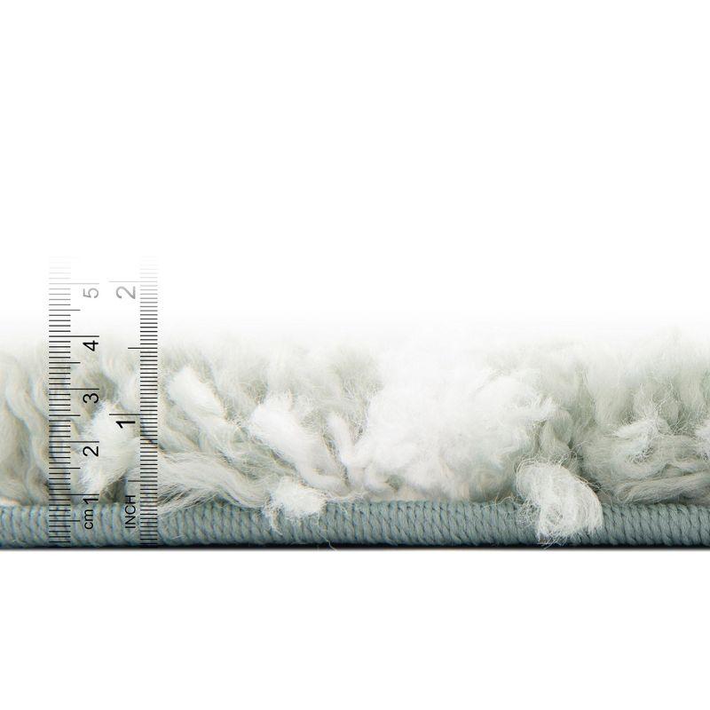 Unique Loom 5' 3 x 8' 0 White Cyan Rabat Shag Marble Area Rug