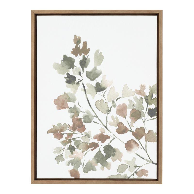 18" x 24" Sylvie Botanical Soft Maiden Framed Canvas by Sara Berrenson Gold - Kate & Laurel All Things Decor