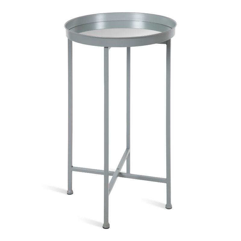 Kate and Laurel Celia Round Metal Tea Table, 14x14x25.75, Gray