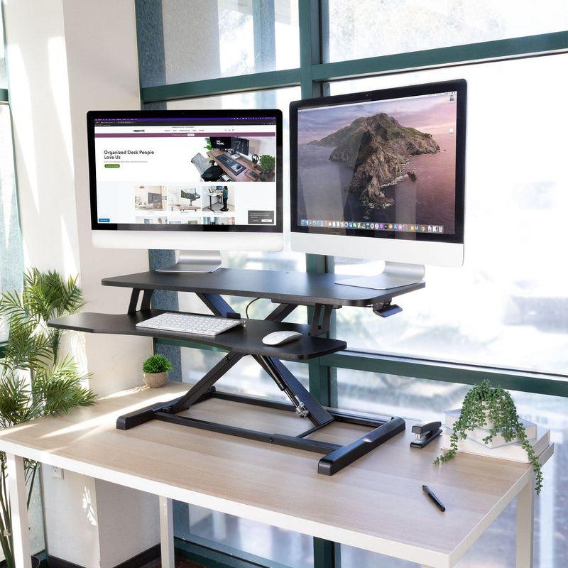 Mount-It! Height Adjustable Standing Desk Converter, 37.4" L x 15.9" D, 37 lbs. Capacity