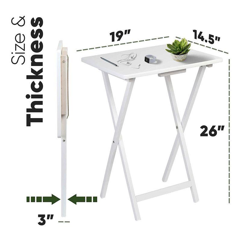 PJ Wood 19.09'' Solid Wood Rectangular Portable Folding Table (Set of 2)