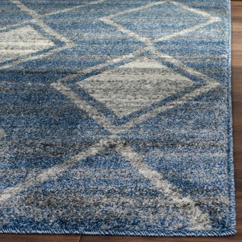 Elysian Light Blue & Cream Geometric 4' x 6' Synthetic Area Rug