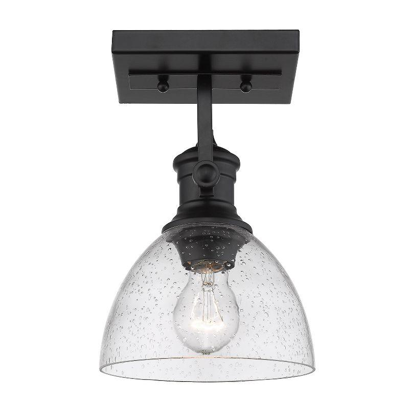 Black and Clear Glass Semi-Flush Ceiling Light