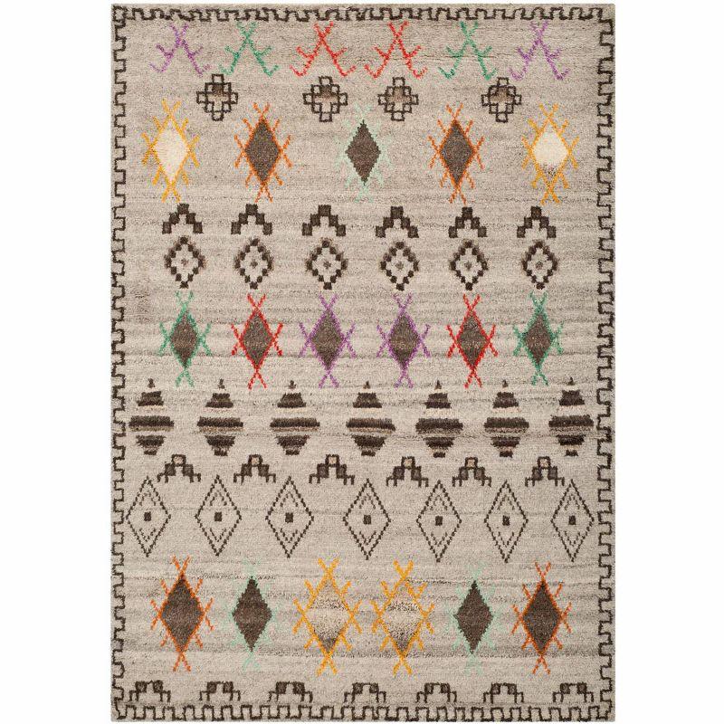 Hand-Knotted Pure Wool Geometric 8' x 10' Area Rug