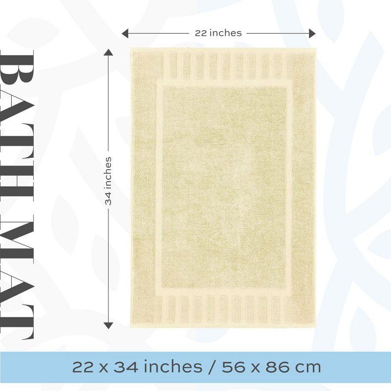 White Classic Cotton Bath Mat Floor Towel [Not a Rug] 2-Pack - 22x34" Beige