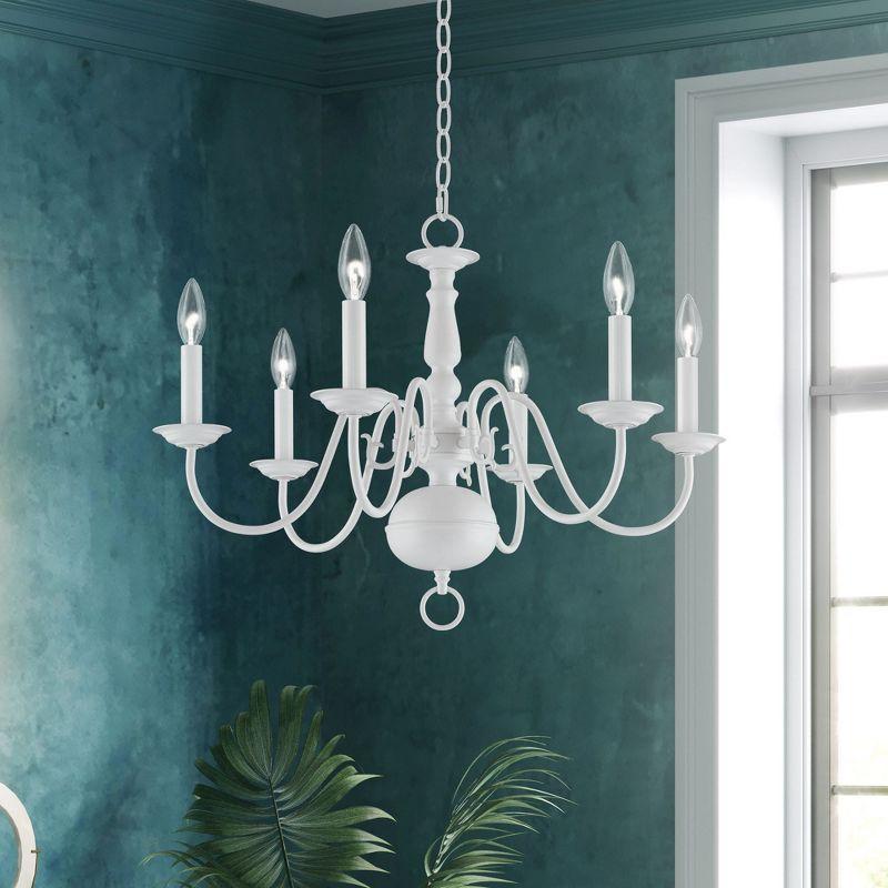 Livex Lighting Williamsburgh 6 - Light Chandelier in  White