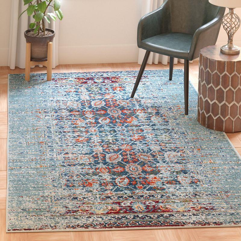Monaco MNC208 Power Loomed Indoor Area Rug - Blue/Multi - 6'7"x9'2" - Safavieh