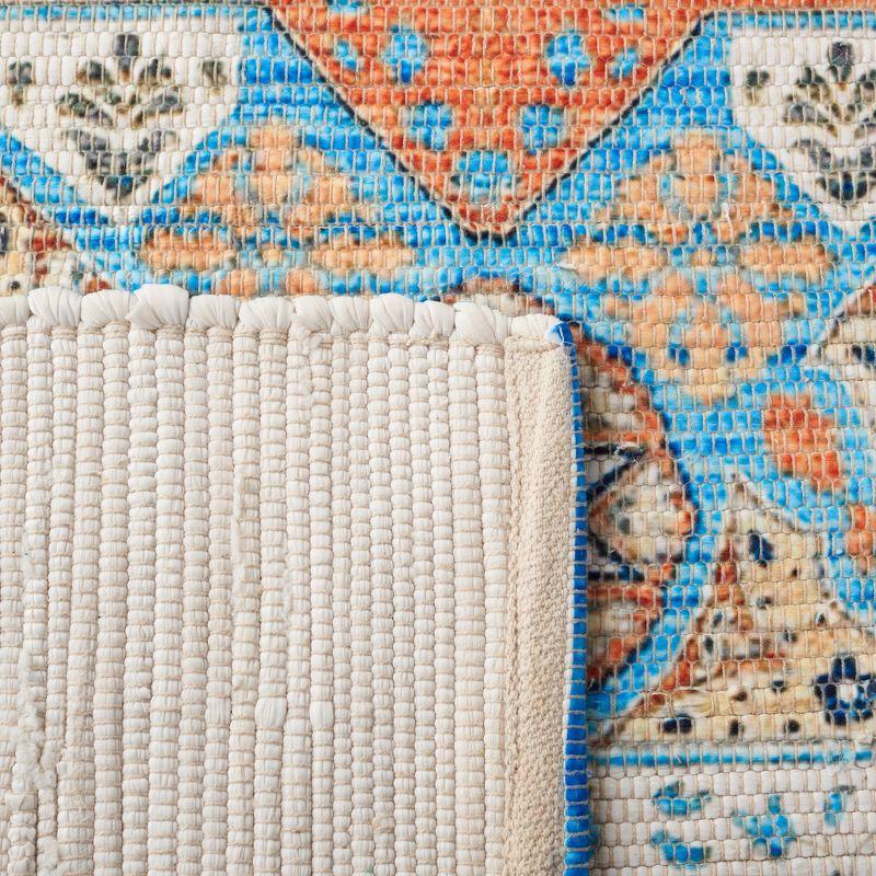 Saffron SFN541 Hand Loomed Area Rug - Orange/Blue - 4'x6' - Safavieh.