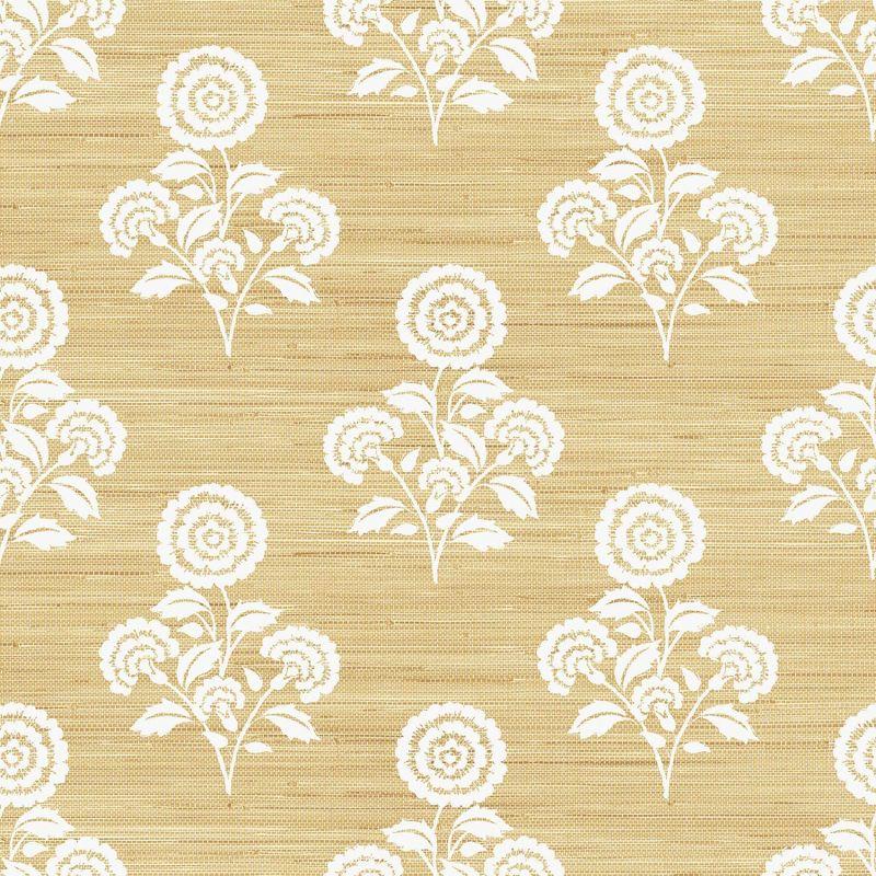 Brewster Flourish Block Print Wheat Faux Grasscloth Peel and Stick 1pc Wallpaper
