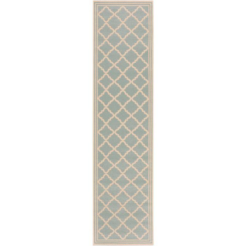 Beach House BHS121 POWER LOOMED Indoor/Outdoor Runner Rug - Aqua/Cream - 2'2"x10' - Safavieh