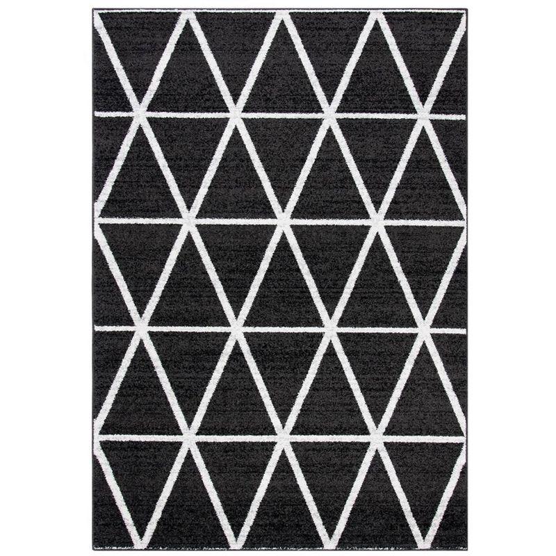 Adirondack ADR262 Machine Made Indoor Area Rug - Black/Ivory - 5'-1"x7'-6" - Safavieh