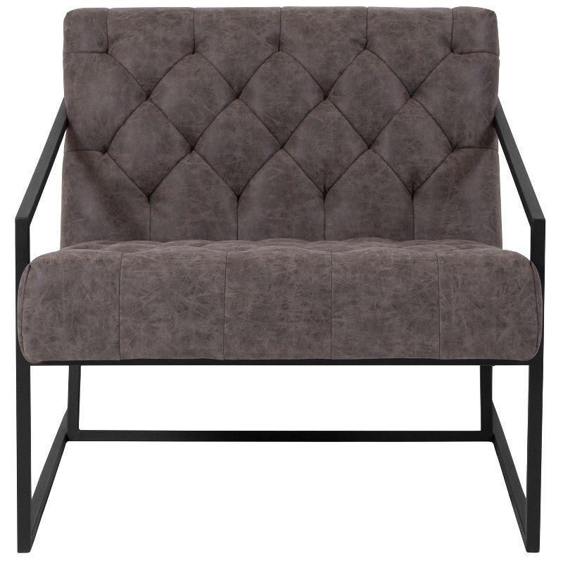 Flash Furniture HERCULES Madison Series Retro Gray LeatherSoft Tufted Lounge Chair