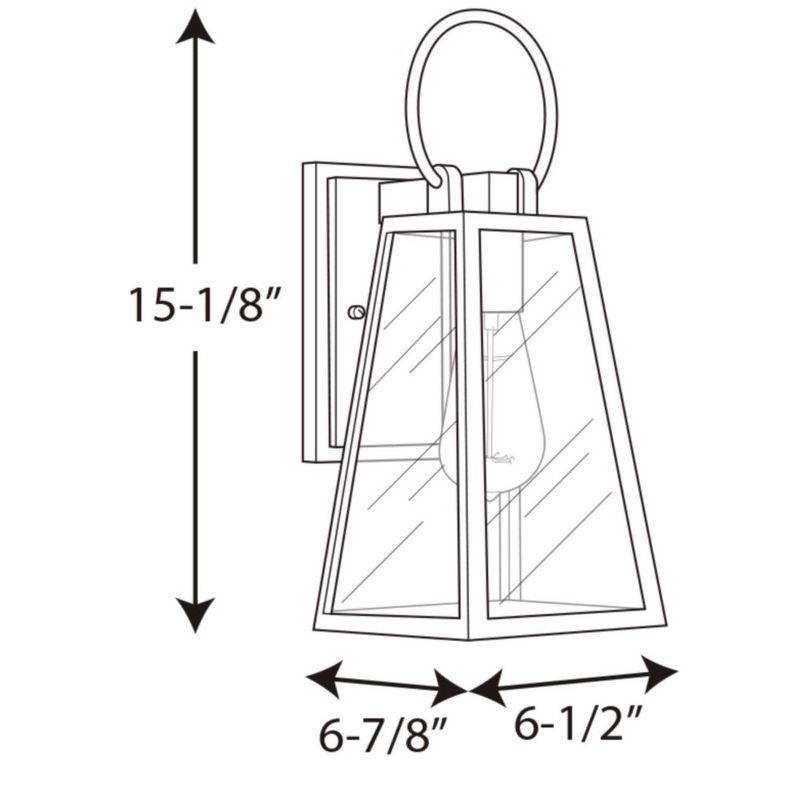 Progress Lighting Barnett 1-Light Small Wall Lantern, Antique Bronze, Glass Shade, Wet Rated