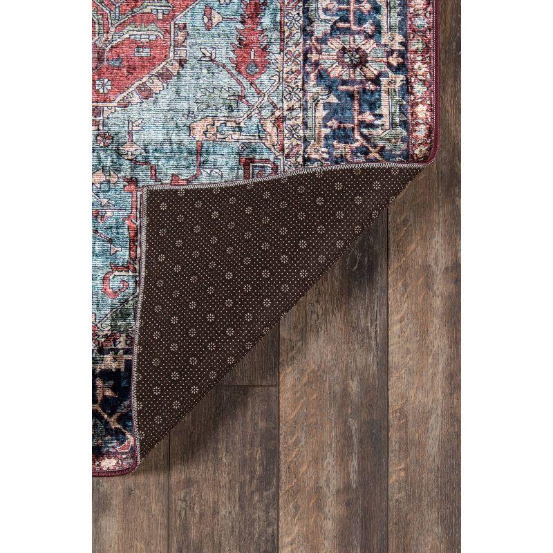 Momeni 6'x9' Karachi Lauryn Machine Loomed Area Rug: Multicolored Medallion Pattern, Low Pile, Indoor Use, Polyester