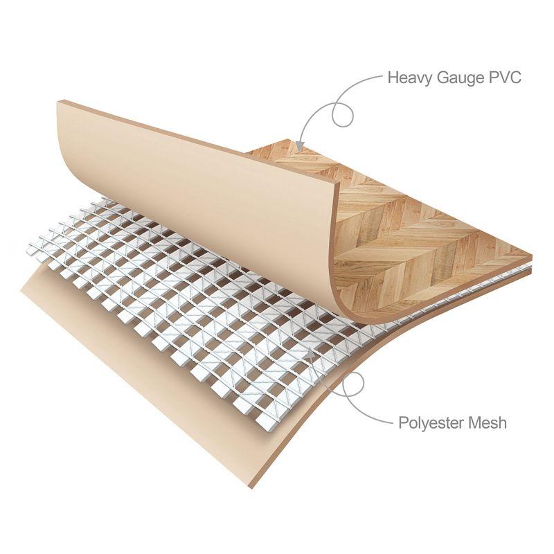 Funsicle 14' x 42" Oasis Designer Round Frame Outdoor Above Ground Swimming Pool Set with SkimmerPlus Filter Pump and Pool Cover, Oak Herringbone