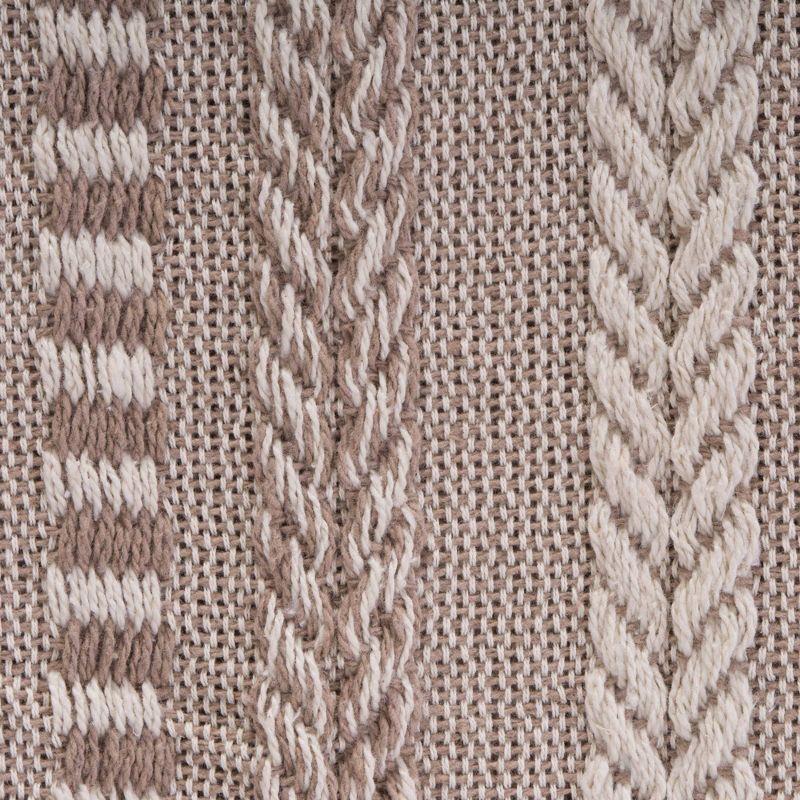 Stone Braided Stripe 50"x60" Cotton Sherpa Throw Blanket