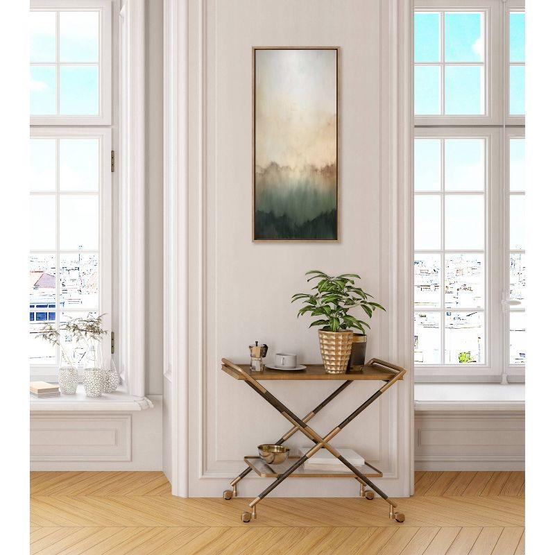 Kate & Laurel All Things Decor 18"x40" Sylvie Green Mountain Abstract I Framed Canvas by Amy Lighthall Gold