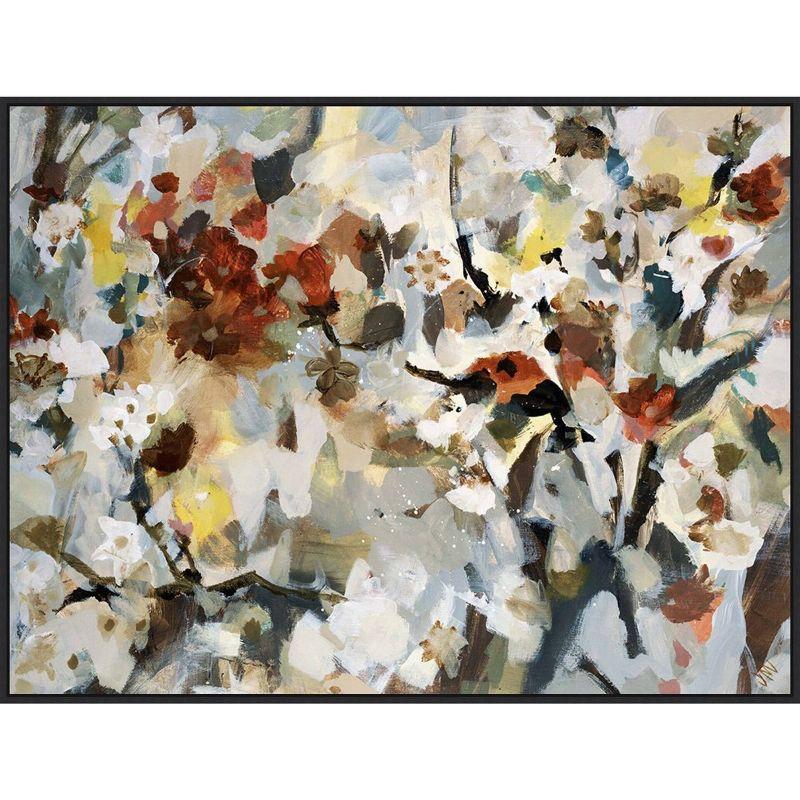 42" x 32" Floweresque II by Jodi Maas Framed Canvas Wall Art Print - Amanti Art: Oversized Abstract Decor