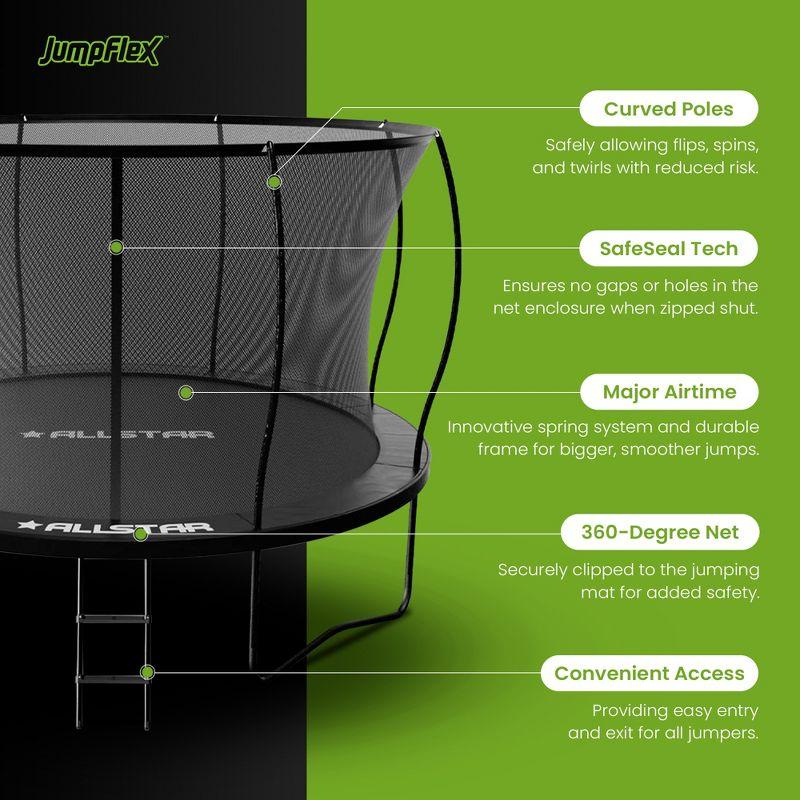 ALLSTAR 10 Ft Round Trampoline for Kids Outdoor Backyard Play Equipment Playset with Net Safety Enclosure and Ladder