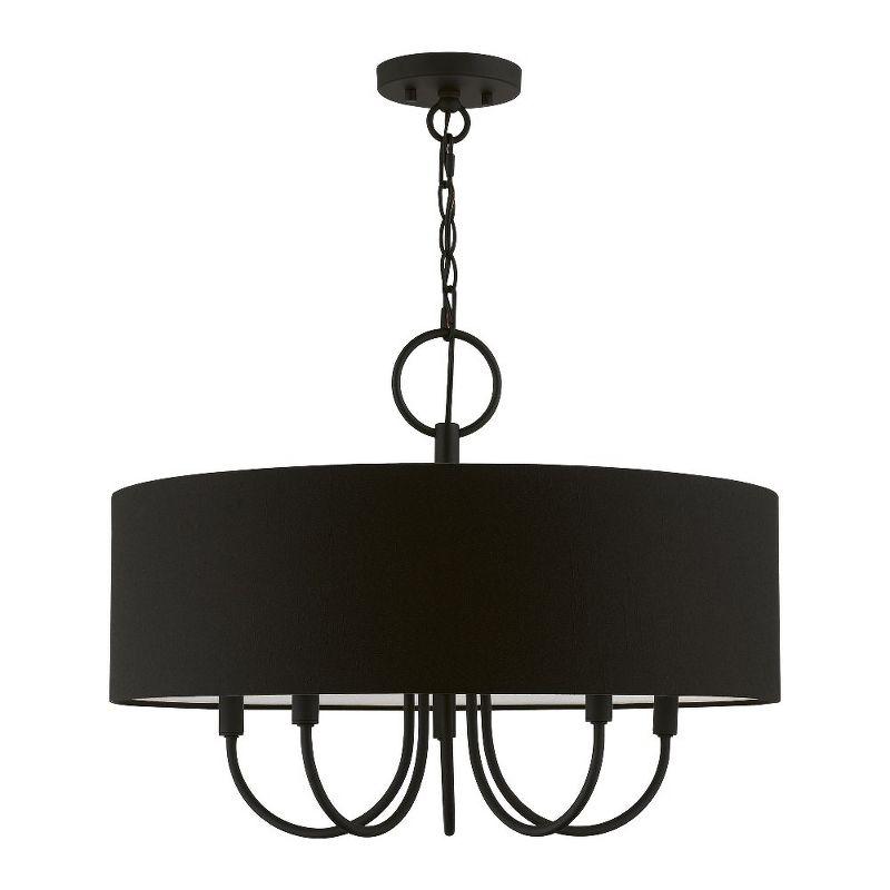 Bainbridge Mini Drum 5-Light Black Pendant Chandelier