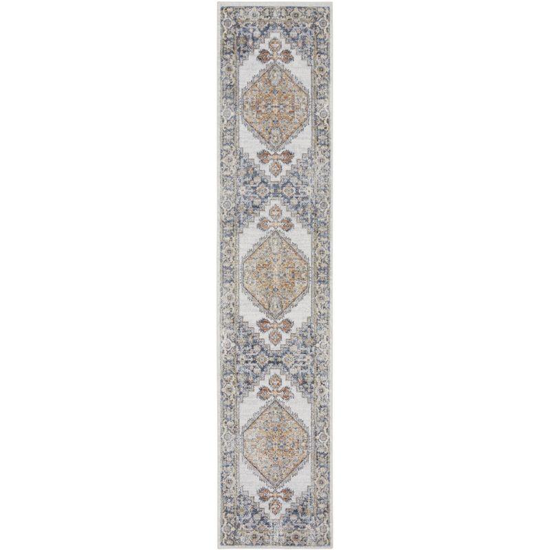 Astra Grey/Gold Vintage Medallion Runner Rug 2'2" x 10'