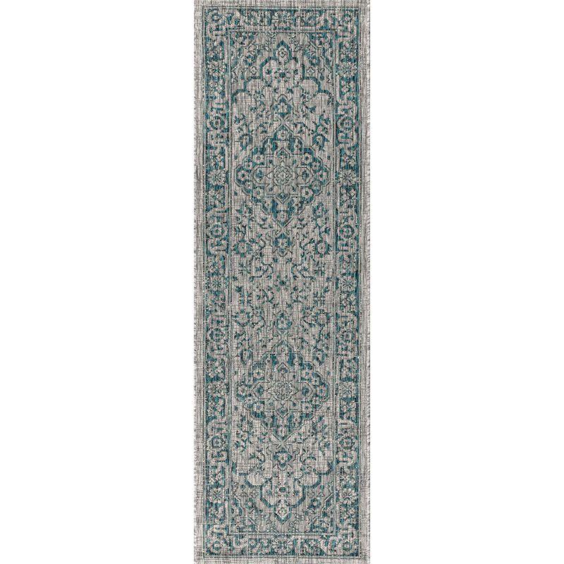 Rozetta Boho Medallion Textured Weave Indoor/Outdoor Area Rug  - JONATHAN Y