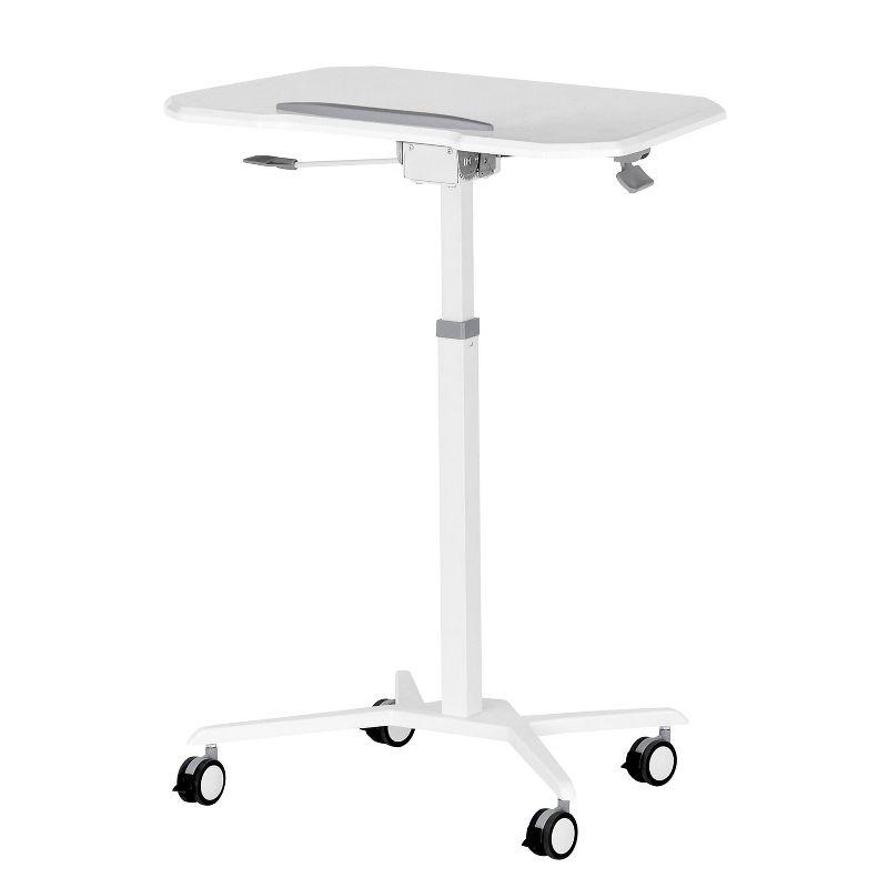 Sit To Stand Mobile Laptop Computer Stand with Height Adjustable White - Techni Mobili