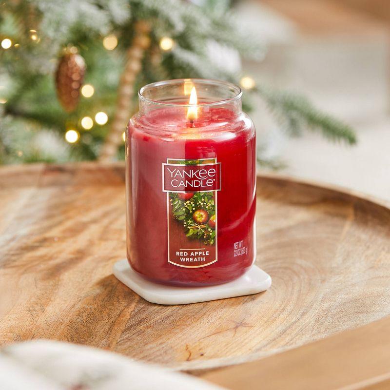 Yankee Candle Glass Red Apple Wreath Original Jar Candle 22oz