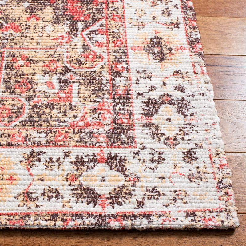 Ivory & Red Flat Woven Cotton Blend 8' x 10' Area Rug