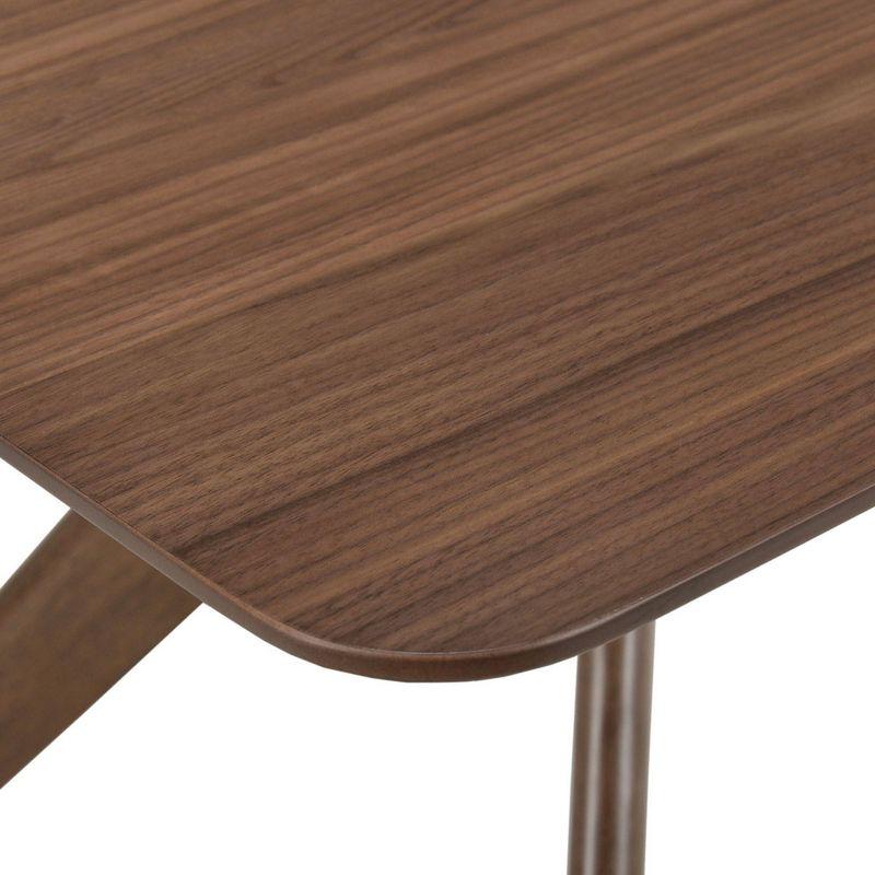 5pc Ronan Dining Set with 4 Armchairs Walnut - Picket House Furnishings: Mid-Century Modern, Rubberwood Frame