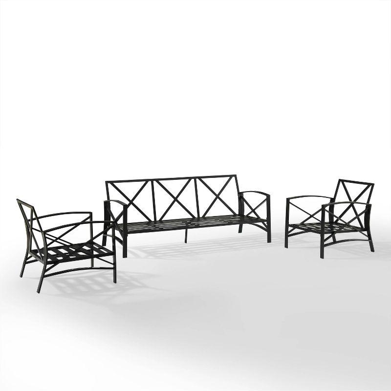 Kaplan 3pc Outdoor Sofa Set with Sofa & 2 Arm Chairs - Oatmeal - Crosley