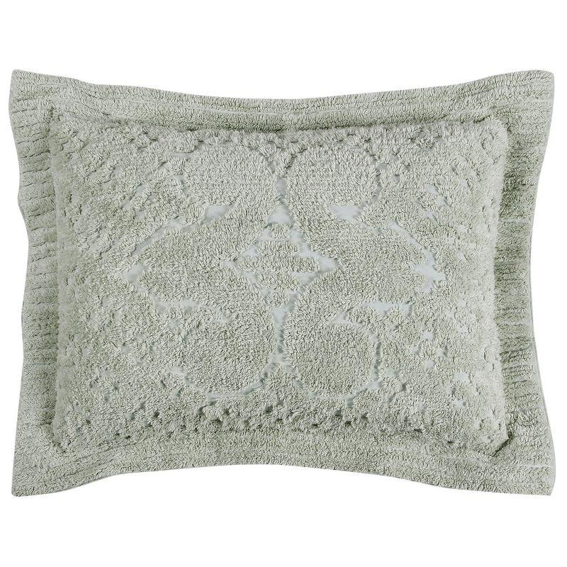 Ashton Collection Chenille Bedspread Set, 100% Cotton Machine Washable Bedding Set, Soft & Breathable Medallion Design Coverlet with Sham, Luxurious All Season Comfort