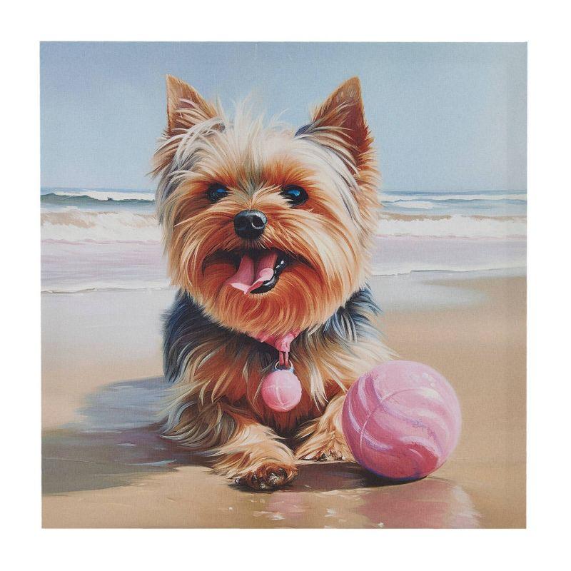 510 Design Beach Dogs Yorkie Canvas Wall Art
