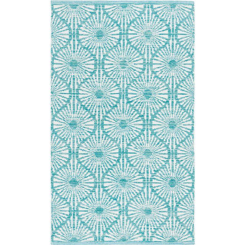 Montauk MTK606 Hand Woven Indoor Accent Rug - Aqua/Ivory - 3'x5' - Safavieh