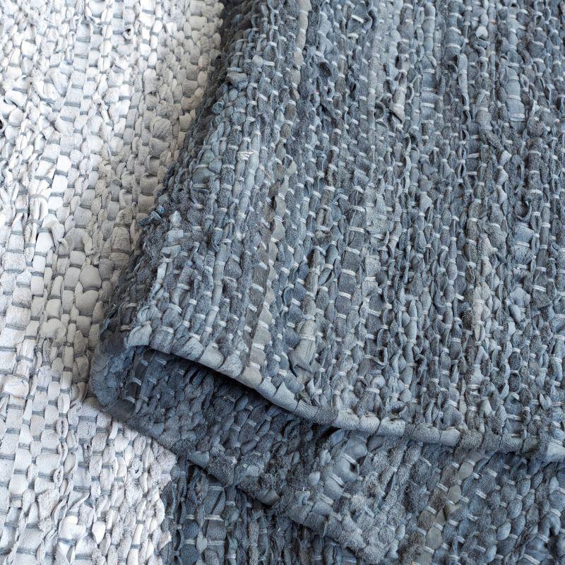 Vintage Leather VTL310 Hand Woven Indoor Accent Rug - Light Grey/Dark Grey - 2'3"x4' - Safavieh