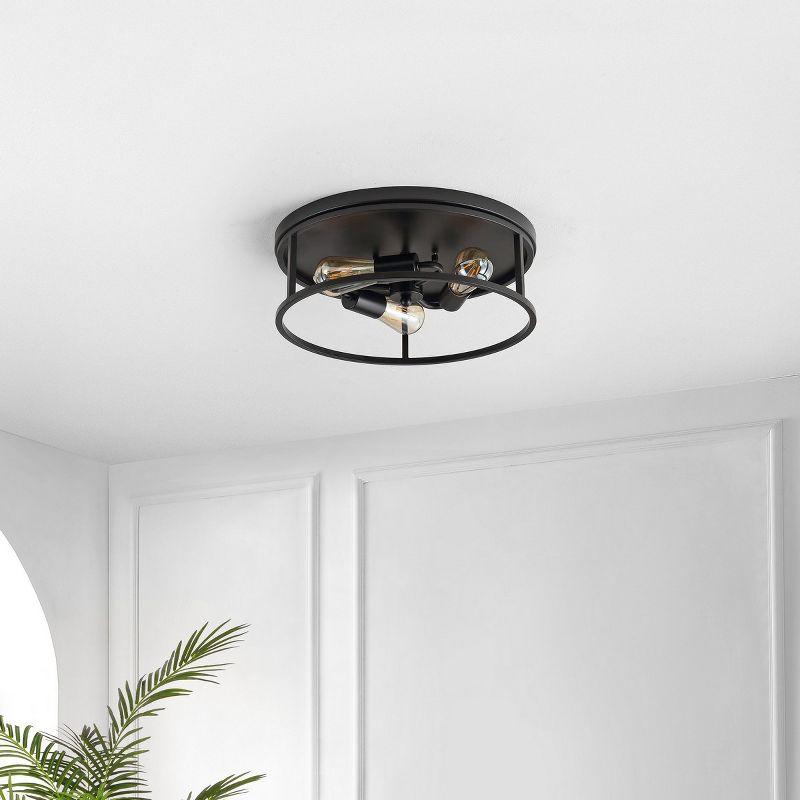 Broux 3 Light 15.75" Flush Mount - Black - Safavieh.