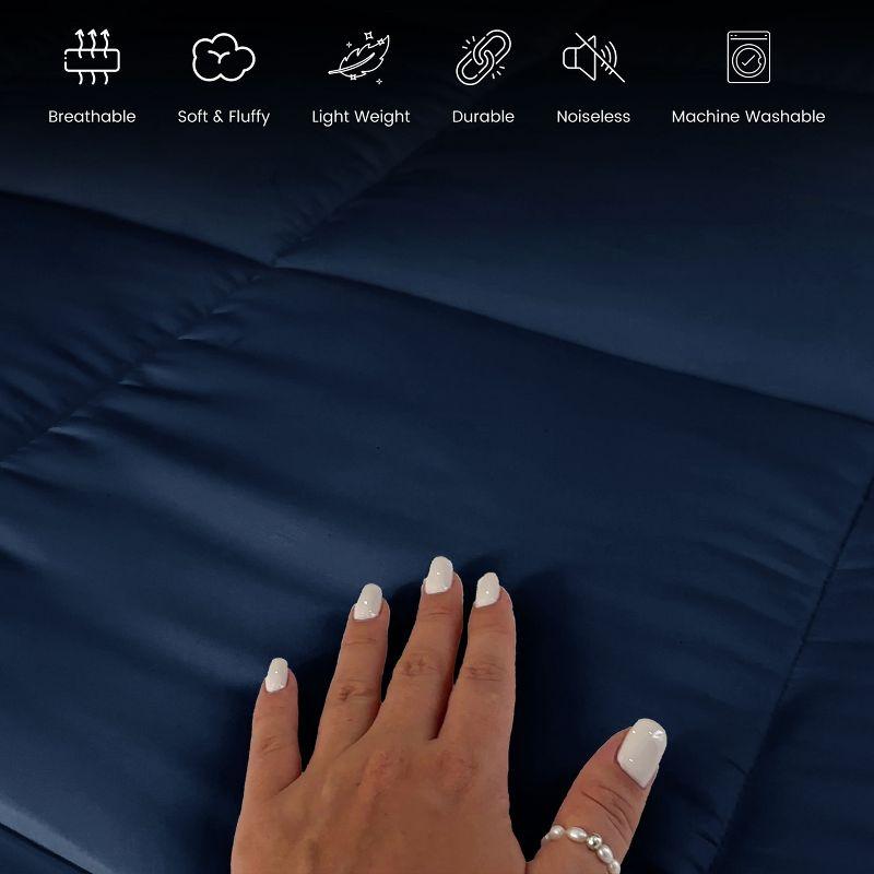 All Season Down Alternative Duvet Insert with Corner Tabs Hypoallergenic Ultra Soft 1 Piece Comforter - Twin , Navy Blue