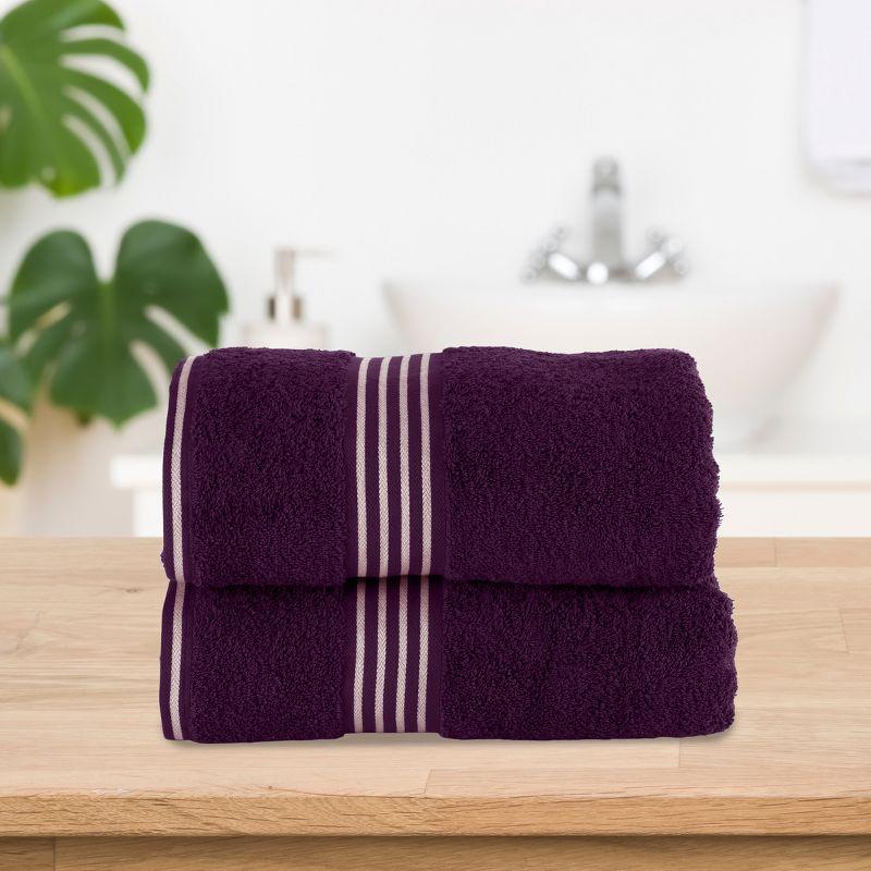 Lavish Home Luxury Cotton Bath Towels, Purple
