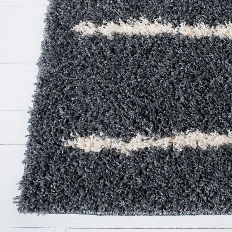 Venus Shag VNS604 Power Loomed Area Rug - Dark Grey/Ivory - 8'x10' - Safavieh.
