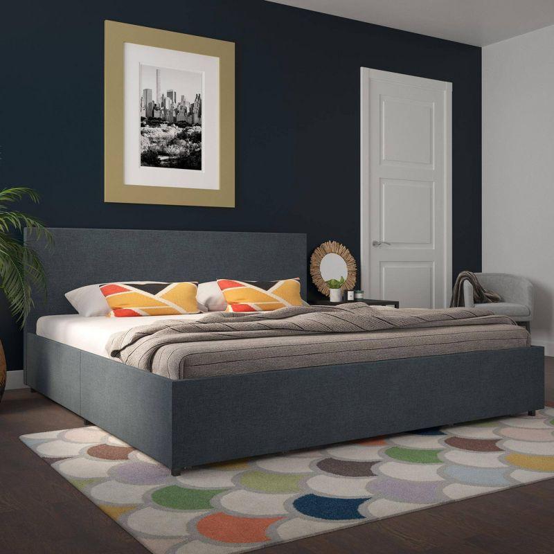 Novogratz Kelly Upholstered Unfinished Platform Storage Bed