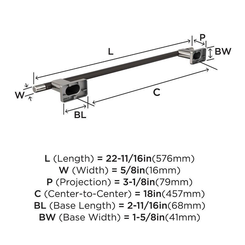 Amerock Esquire Brushed Nickel/Oil-Rubbed Bronze 18 inch (457mm) Towel Bar