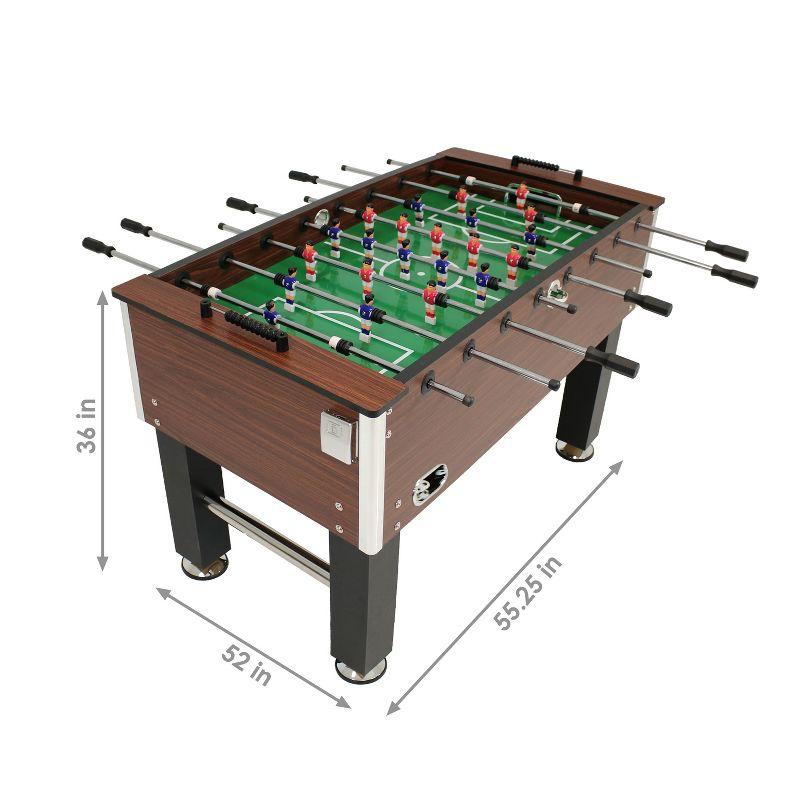 Sunnydaze Indoor Classic Faux Wood Foosball Soccer Game Table with Manual Scorers and Folding Drink Holders - 5'