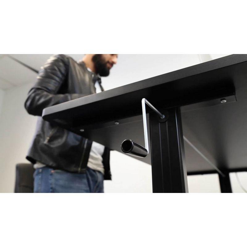 Mount-it Mount-It! Height Adjustable Hand Crank Sit-Stand Desk, Frame and Tabletop Included, 88 Lbs. Capacity