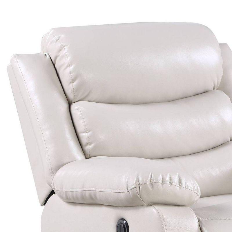 39" Eilbra PU Accent Chair Beige - Acme Furniture: Smooth Faux Leather, Pocket Coil Seating