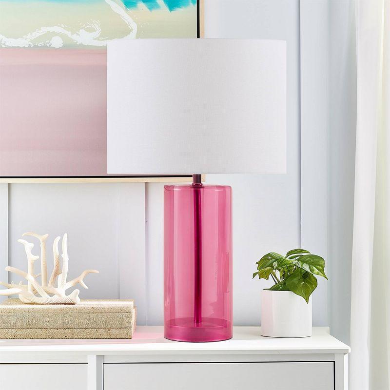 510 Design 12"x20.5" Neonova Glass Vibrant Color Playful (Includes LED Light Bulb) Table Lamp Pink