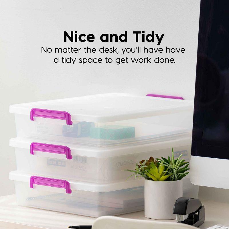 IRIS USA Modular Stackable Plastic Storage Container with Secure Buckle-up Lid